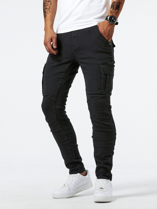 Pantalon Cargo Homme Noir Foncé - luxestyle