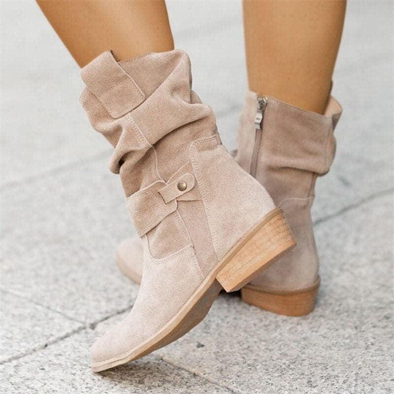 Bottines Femmes Chic en Cuir - Chaussures Élégantes à Talon Haut