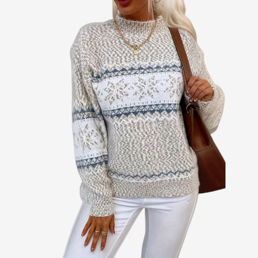 Pull imprimé femme élégant taille fine - LuxeStyle