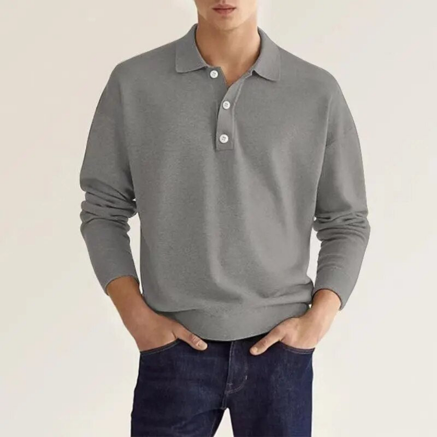 Polo Classique Manches Longues Homme Élégant - luxestyle