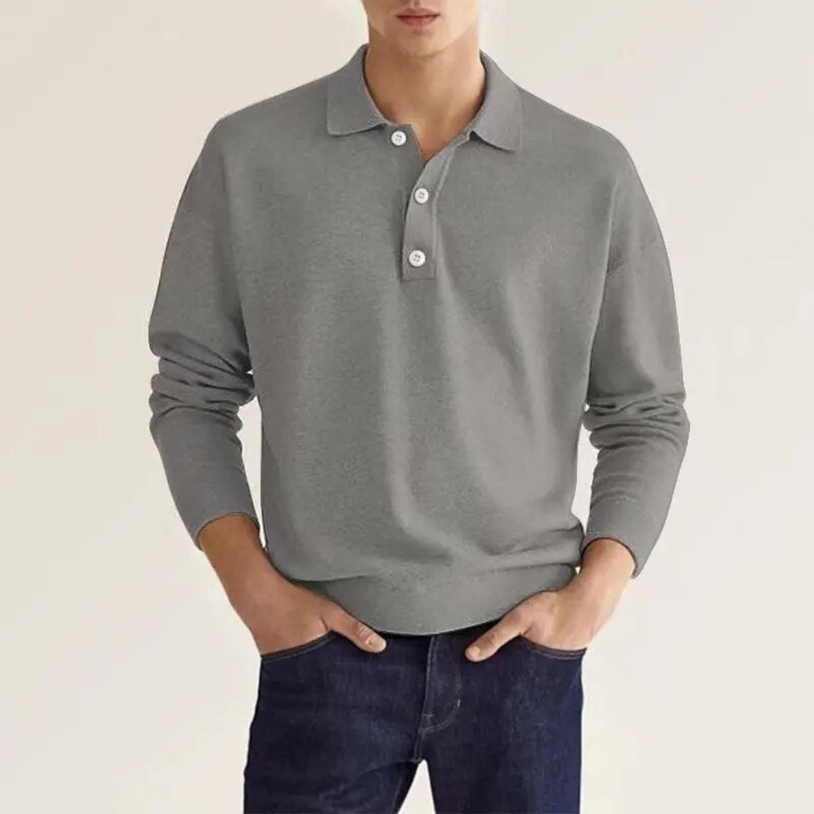 Polo Classique Manches Longues Homme Élégant - luxestyle