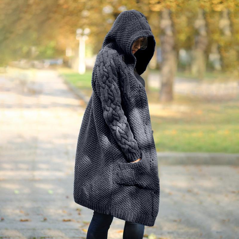 Cardigan Féminin Long Capuche Chic - luxestyle