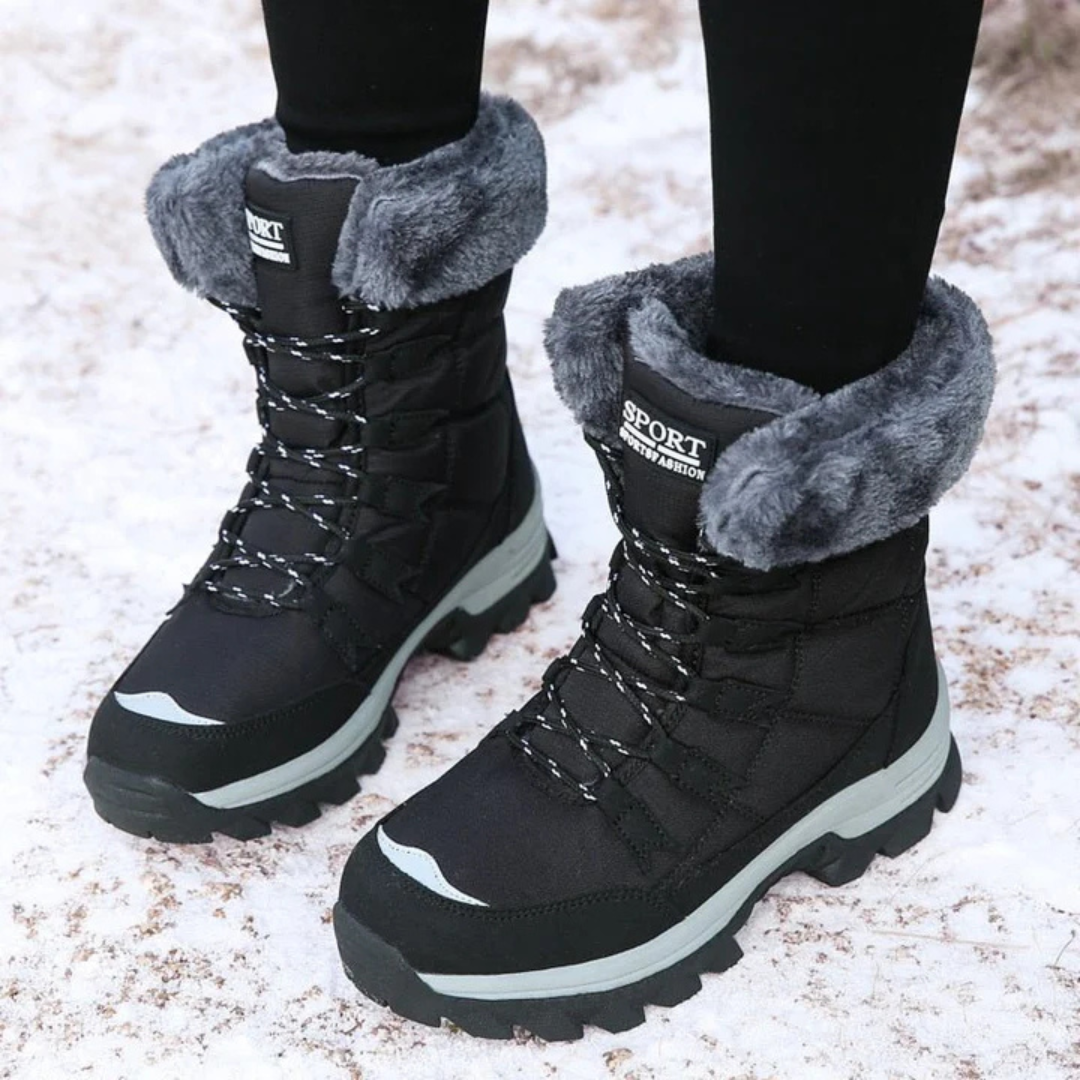 Bottes Hiver Chaude et Étanches en Fausse Fourrure