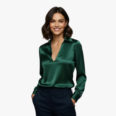 Blouse femme satinée tendance - LuxeStyle