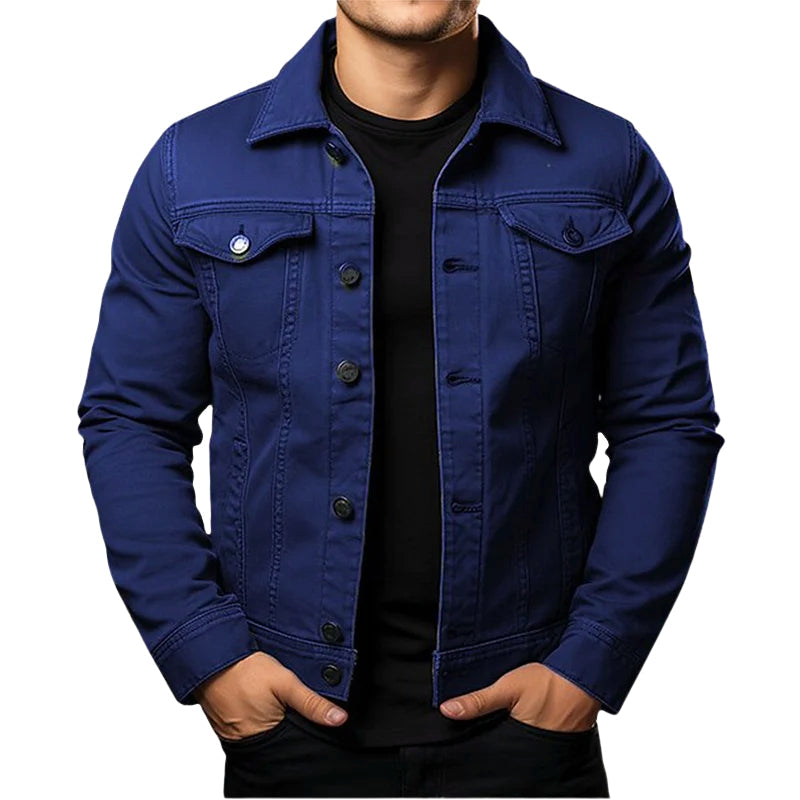 Veste en cuir avec col élégant pour homme - LuxeStyle