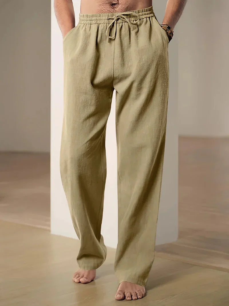 Pantalon Casual Élastique Homme avec Cordon de Serrage pour Voyage et Loisirs