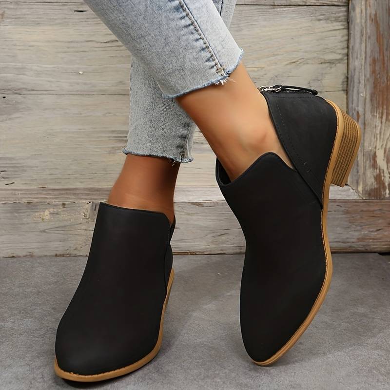 Bottines Femme Élégantes – Chaussures à Bout Pointu avec Découpe Délicate & Semelle Grip