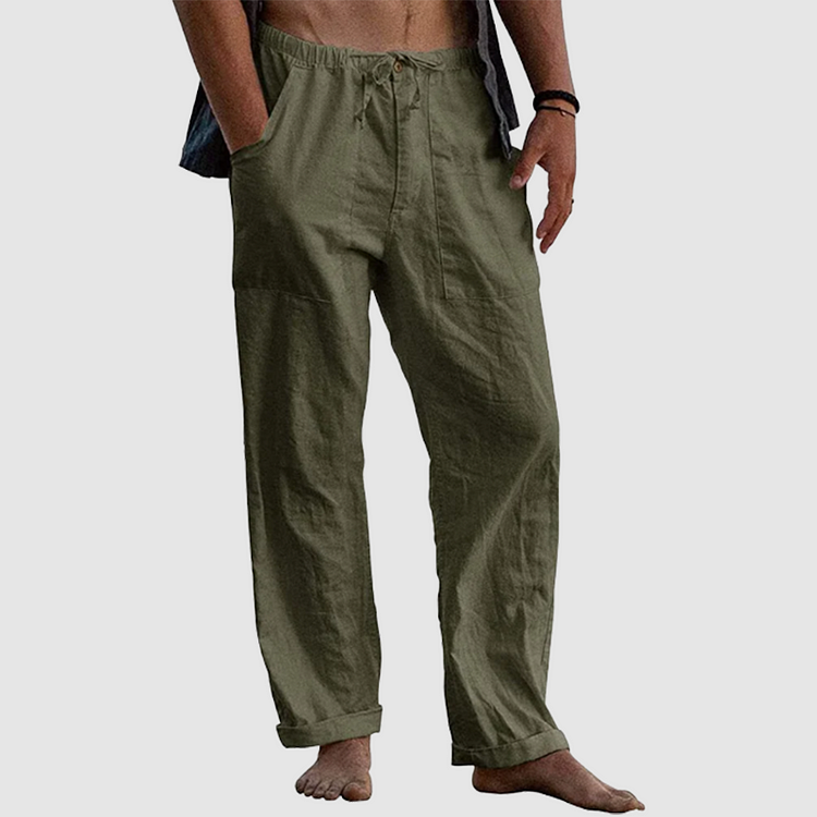 Pantalon Lin Relaxed pour Homme Bureau - LuxeStyle