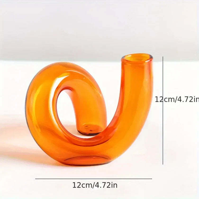 Vase Verre Décoratif Fleuri sur Pied