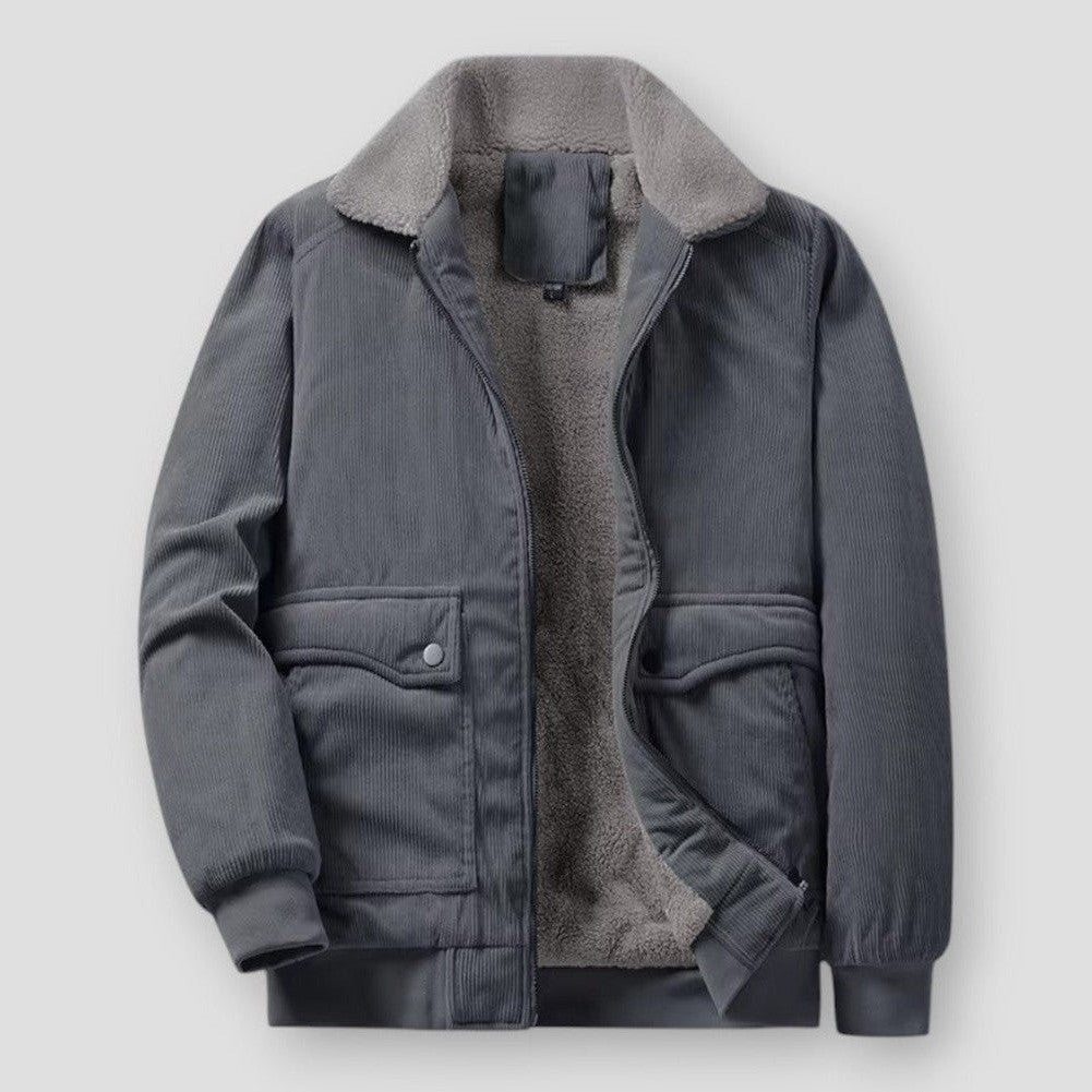 Veste Hiver Chaude avec Col Fourrure Artificielle pour Homme