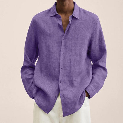 Chemise Homme Lin Fraîche Manches Longues