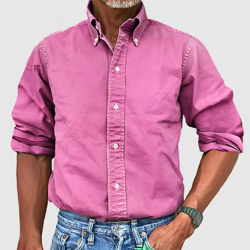 Chemise Homme Marine à Manches Longues Classique Décontractée
