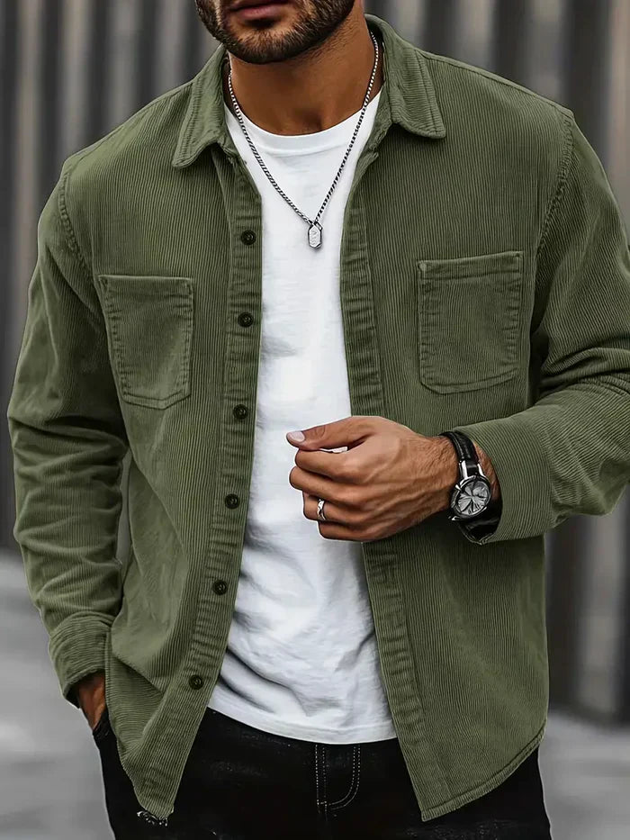 Chemise décontractée homme manches longues