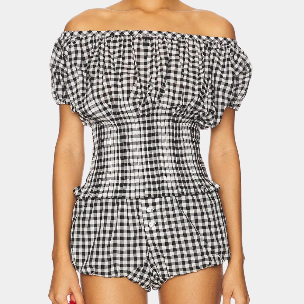 Ensemble Femme 2 Pièces Élégant Carreaux