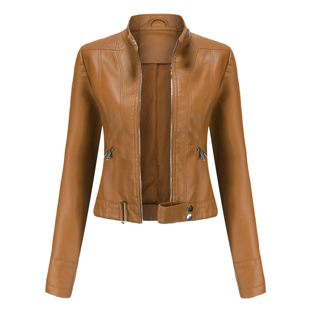 Veste Cuir Femme Élégante Noir