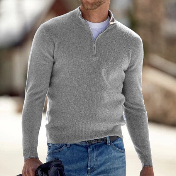 Pull Zippé Homme Casual Décontracté