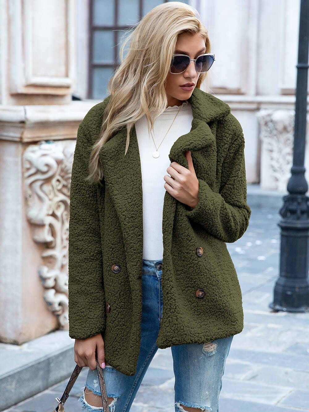 Manteau Femme Chic à Col Montant Élégant