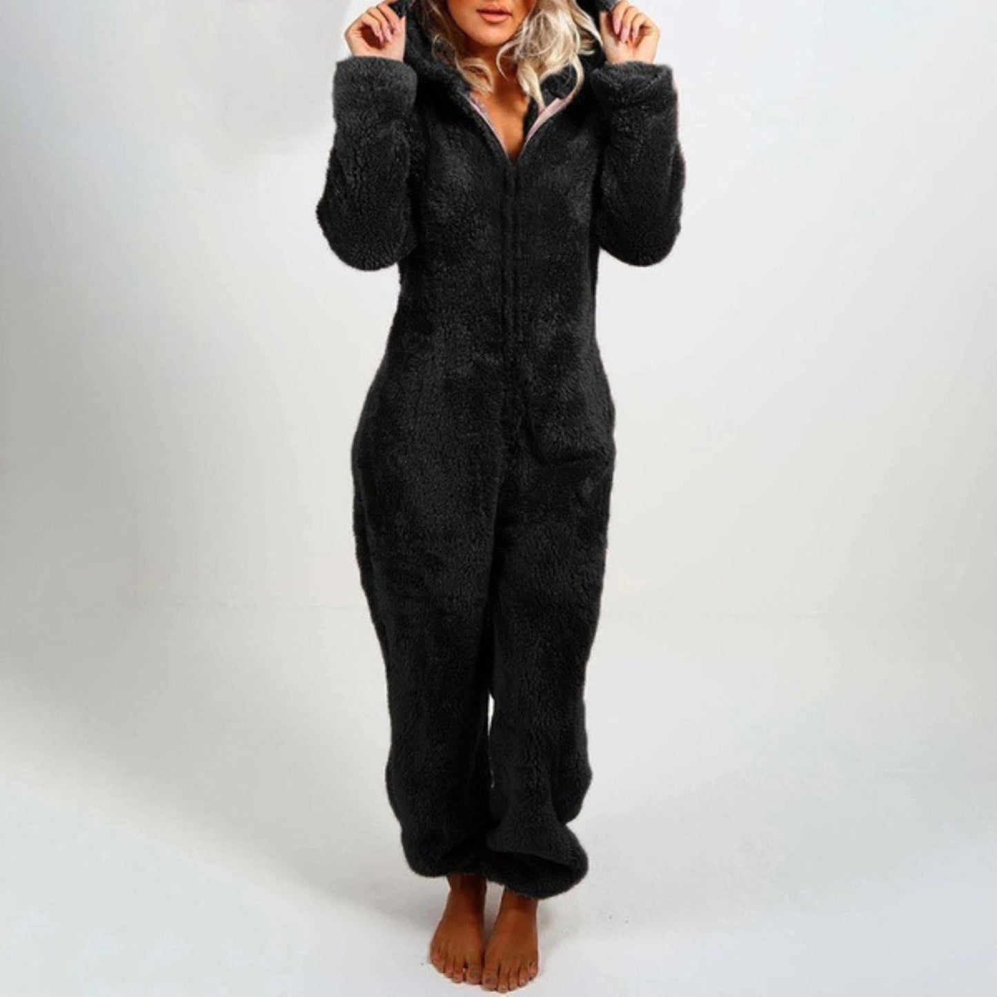Pyjama Polaire Douillet à Capuche pour Femme