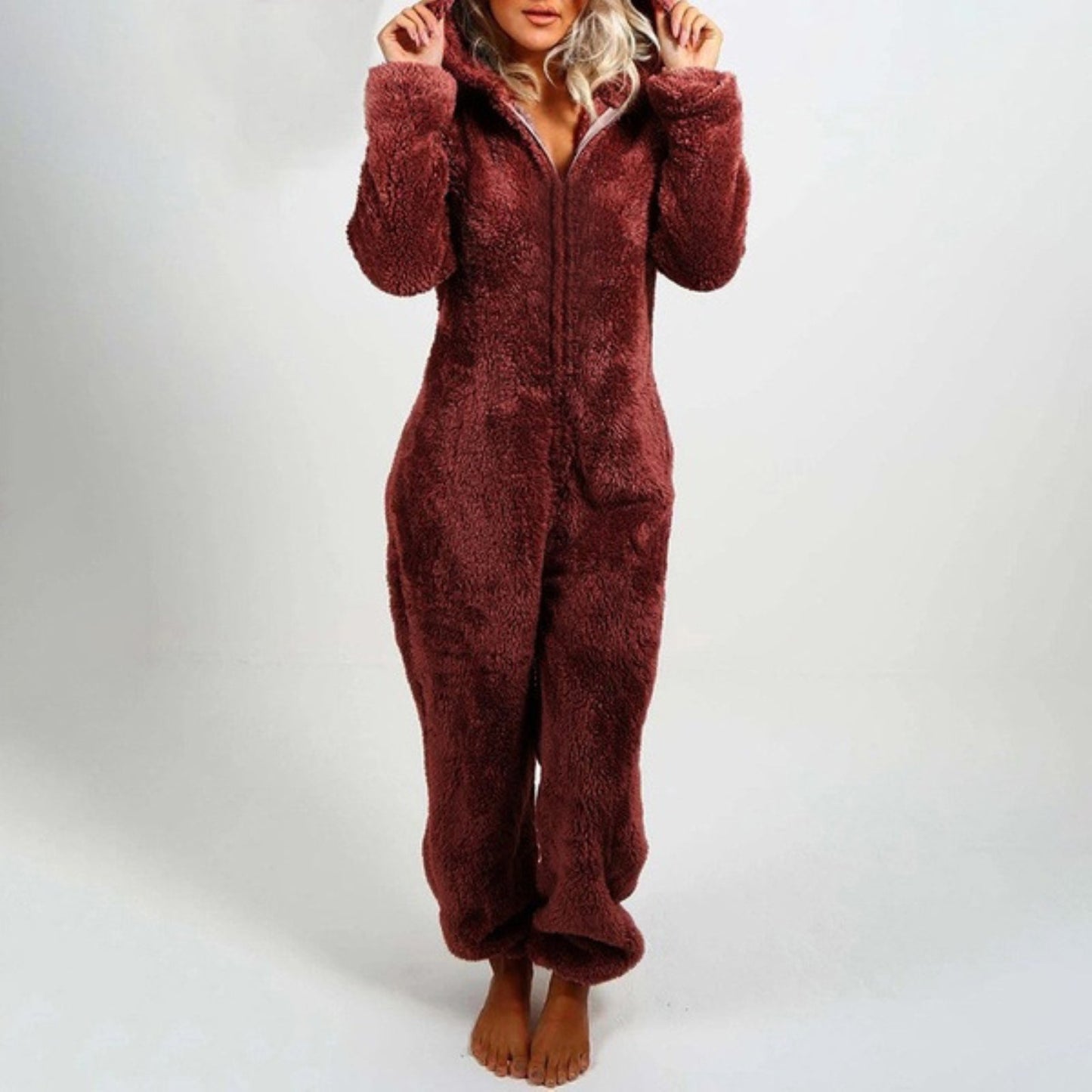 Pyjama Polaire Douillet à Capuche pour Femme - BlxckFR