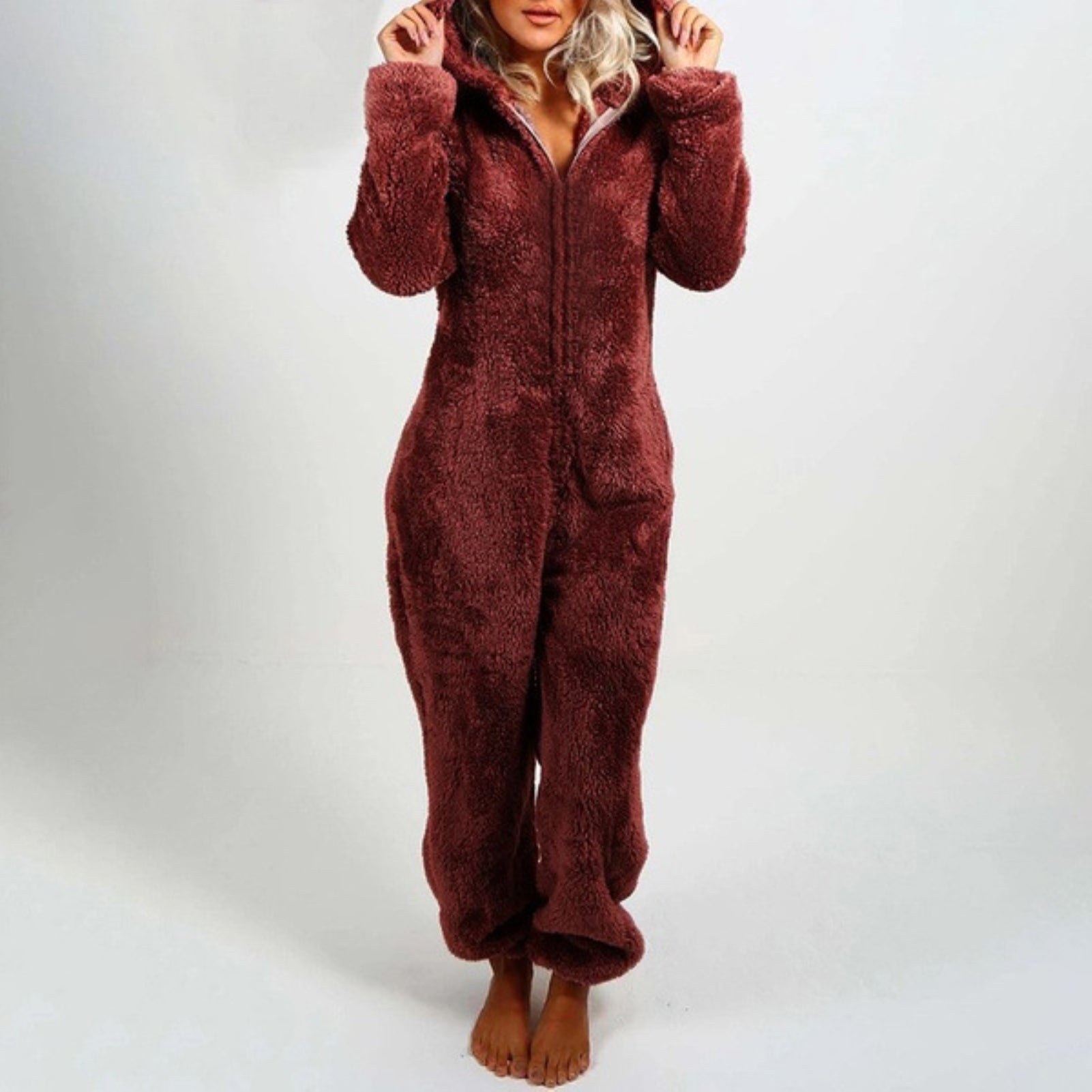 Pyjama Polaire Douillet à Capuche pour Femme - BlxckFR