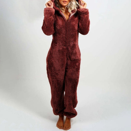 Pyjama Polaire Douillet à Capuche pour Femme - BlxckFR