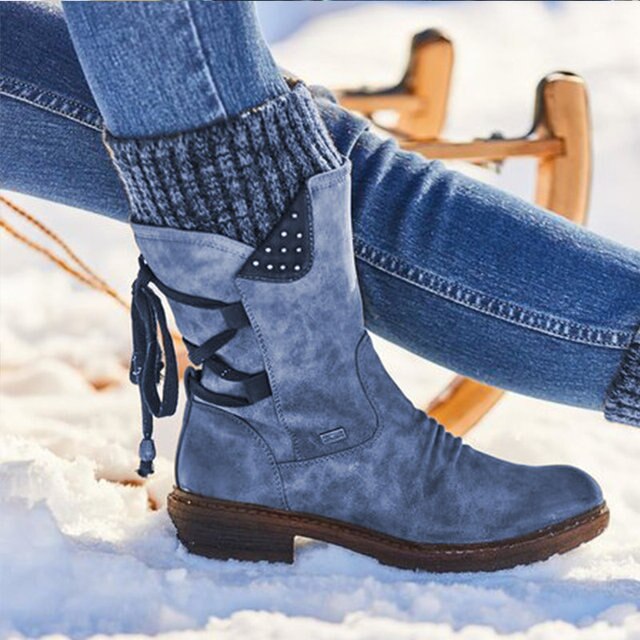 Bottes Hiver Femme Chaussures Neige PU Robustes