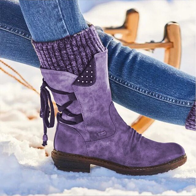 Bottes Hiver Femme Chaussures Neige PU Robustes - LuxeStyle