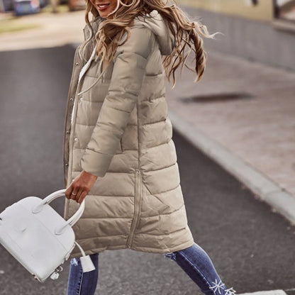 Parka Femme Hiver Élégante - Manteau Long Capuche Légère