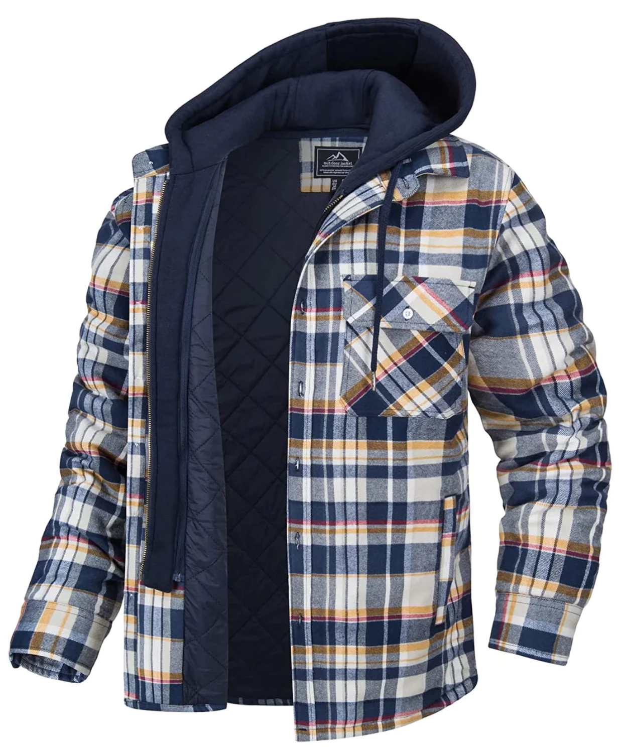 Veste Homme à Carreaux Décontractée avec Capuche et Poches - LuxeStyle