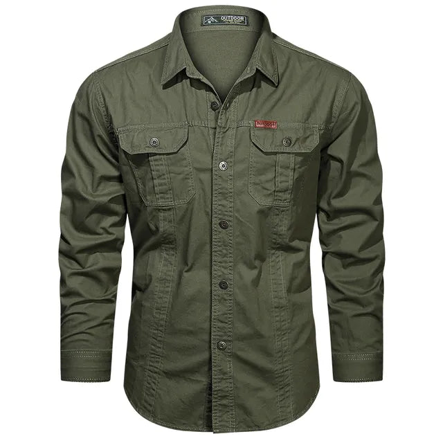 Chemise Homme Classique Manches Longues Coton Beige