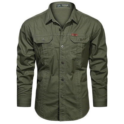 Chemise Homme Classique Manches Longues Coton Beige