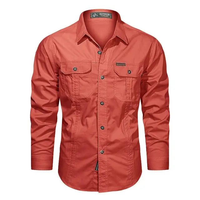 Chemise Homme Classique Manches Longues Coton Beige