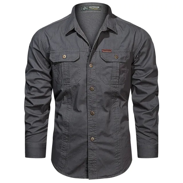 Chemise Homme Classique Manches Longues Coton Beige