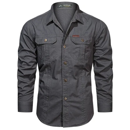 Chemise Homme Classique Manches Longues Coton Beige
