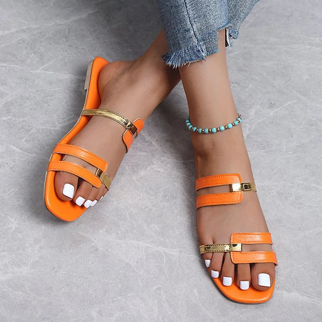 Chaussons Femmes Élégants Bout Ouvert Confortables