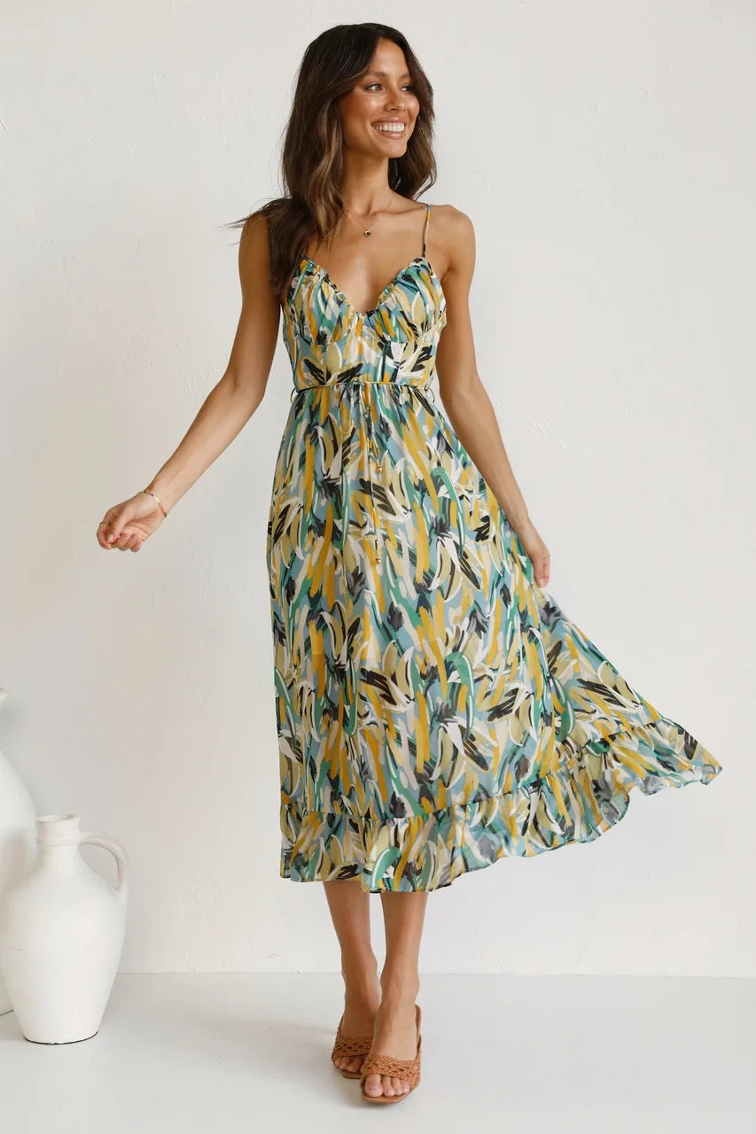 Floralisse™ – Robe Longue Femme Élégante Imprimée Confortable et Fluide