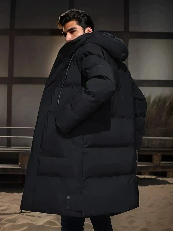 Parka Hiver Épais Gris Homme Capuche