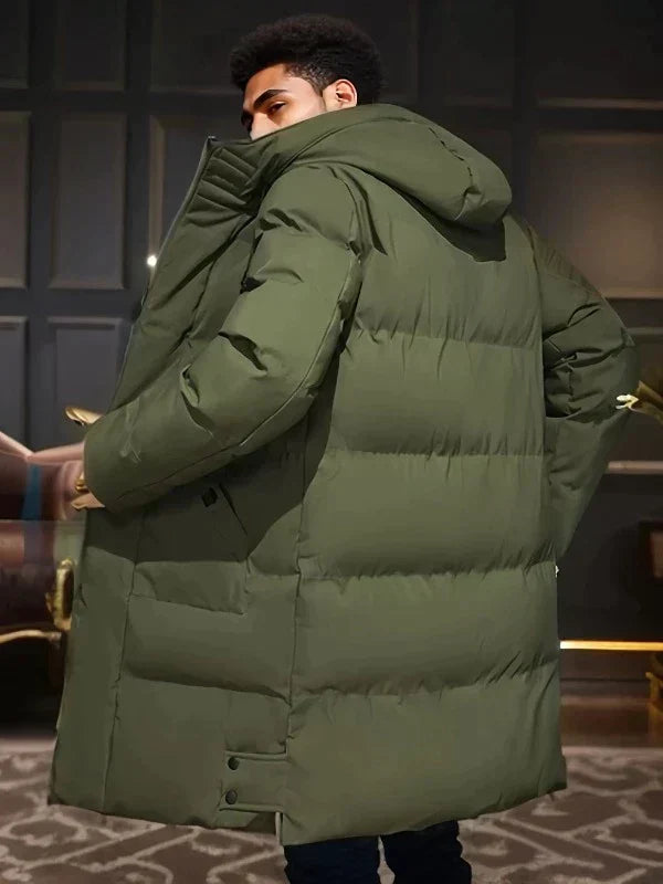 Parka Hiver Épais Gris Homme Capuche