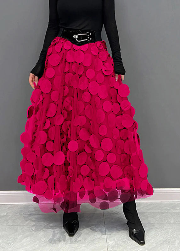 Jupe Fleurie Élégante en Tulle pour Femmes Longue