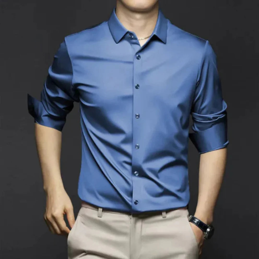 Chemise Homme Élégante Manches Longues Boutons