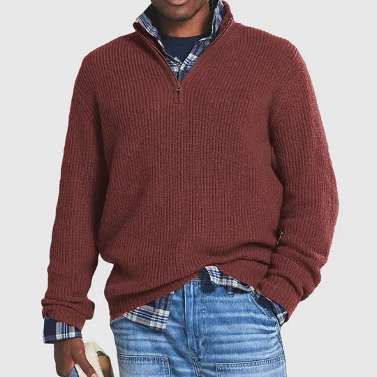 Pull en molleton doux à fermeture éclair pour homme élégant