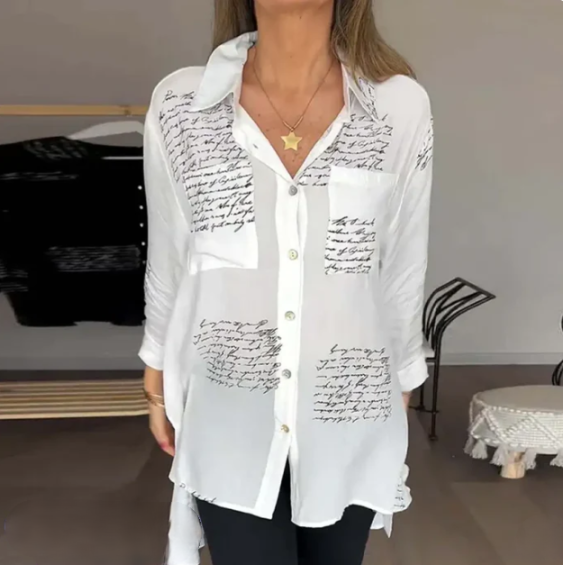 BelleNova™ – Blouse Femme Élégante Confortable en Tissu Respirant Blanc
