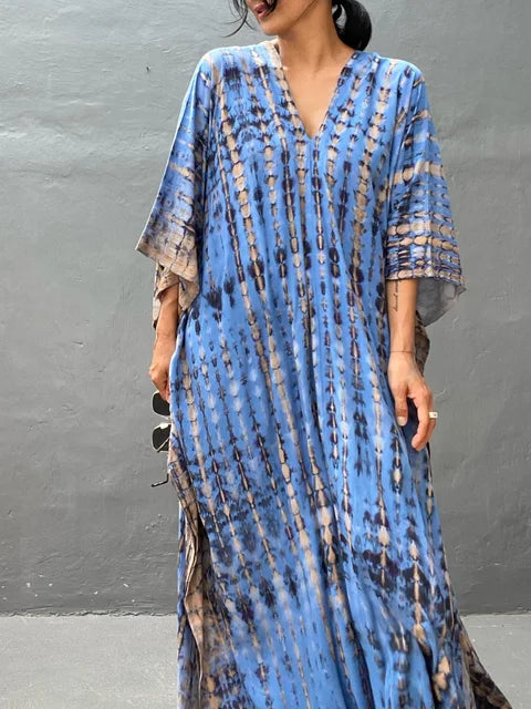 Robe Décontractée Femme Vert Ombre à Manches Courtes