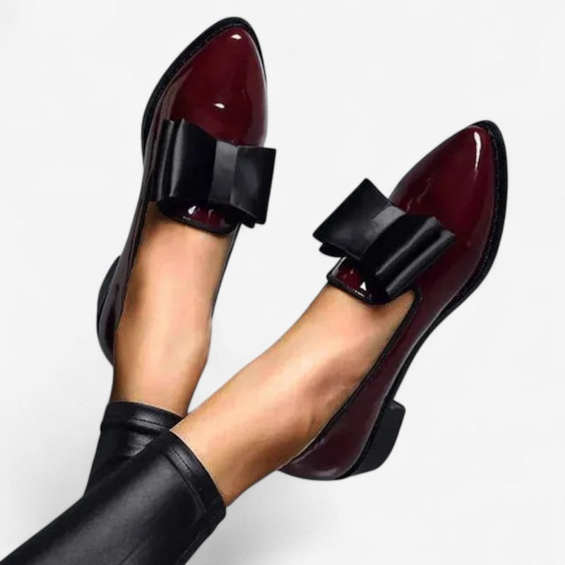 Chaussures à Talon Bloc avec Bout Pointu et Décoration