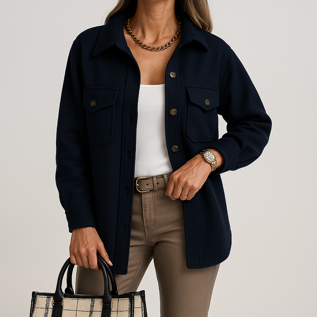 Surchemise Femme Beige Oversize Élégante