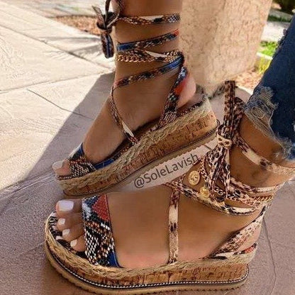 Sandales Femmes Été Confort avec Plateforme et Lacets - LuxeStyle