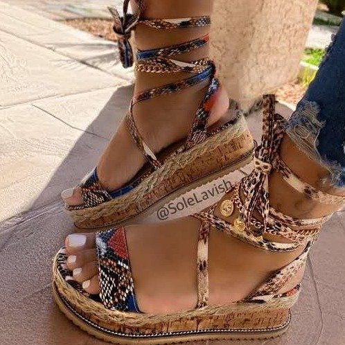 Sandales Femmes Été Confort avec Plateforme et Lacets - LuxeStyle