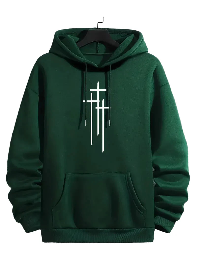 Sweat à Capuche Croix Casual pour Homme