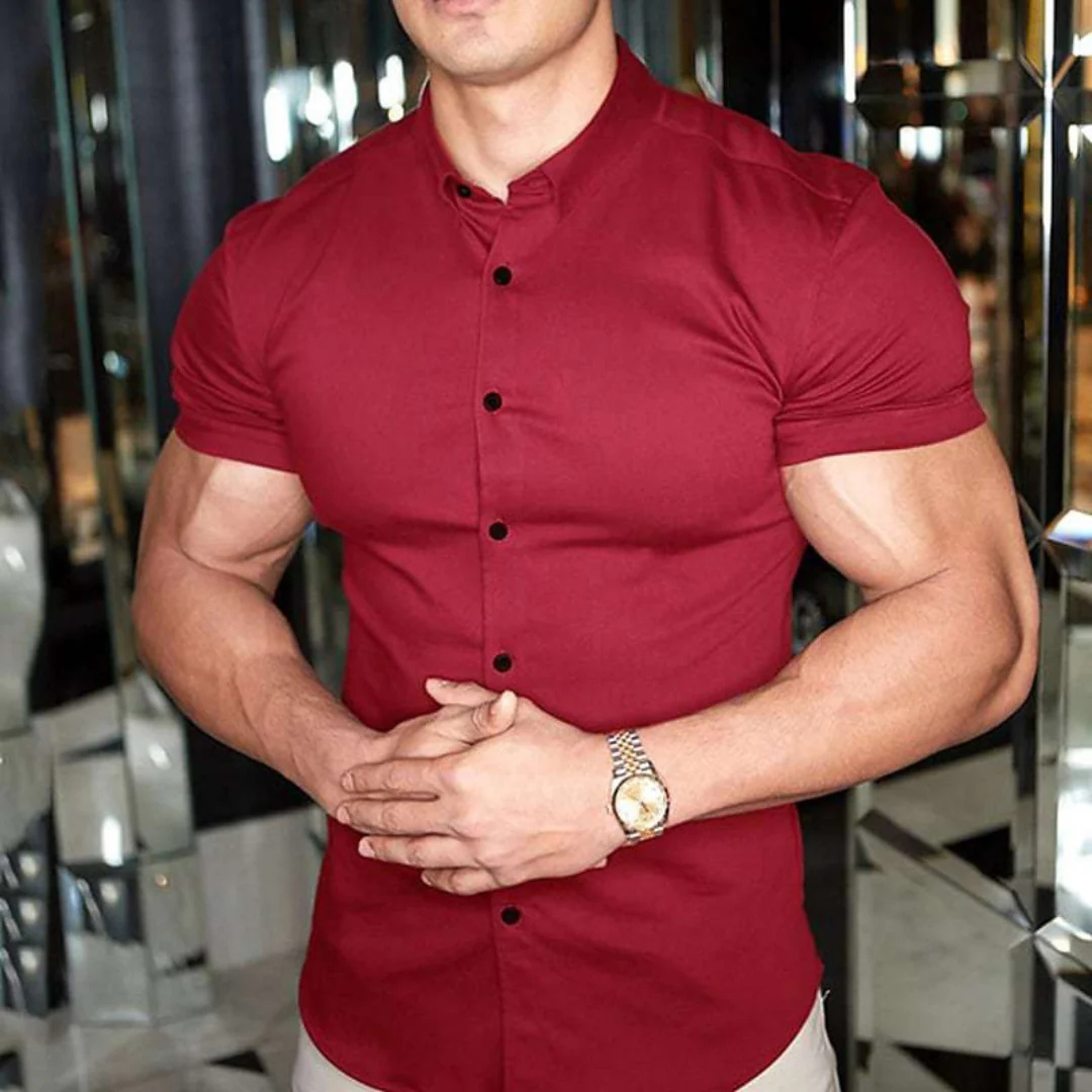 Chemise Homme Élégante Manches Courtes