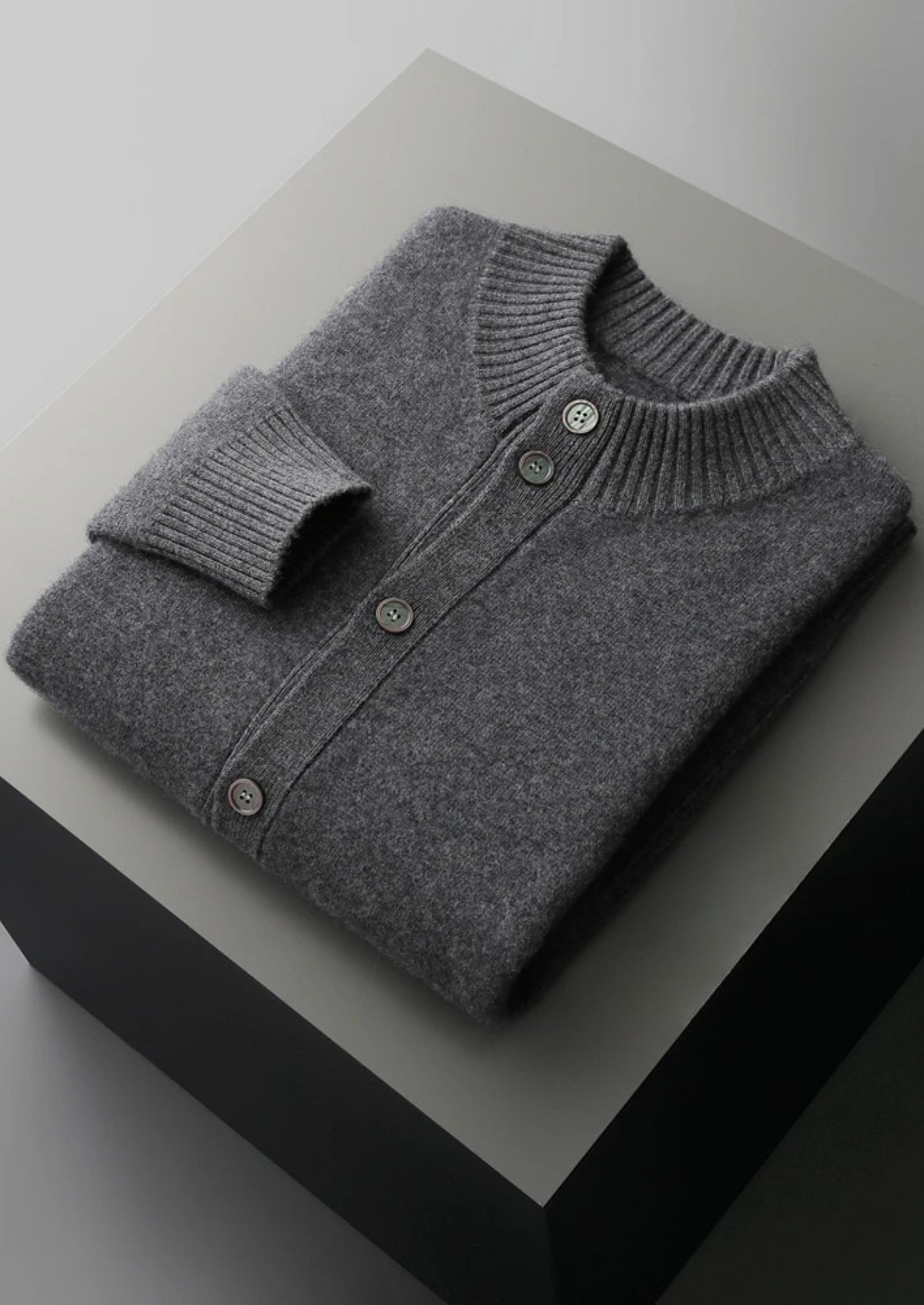 Cardigan Homme en Laine Châle avec Poches